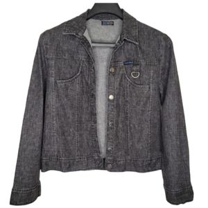 Simon Chang Denim Jean Jacket Black, Size 6